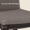 Galatea Dining Chair Set Of 2 Teak In American Walnut Finish With Grey Colour Fabric