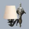 Devansh Metal Electric Wall Light in Antique Gold Colour with off-white Shade Count of 1 Light