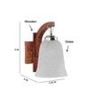 Devansh Solid Wood Electric Wall Light in Brown Colour with White Shade Count of 1 Light