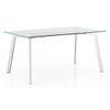 Carmen 6 Seater Glass Top Dining Table In Silver Finish