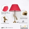 Torre Brass Finish Aluminium Table Lamp With Maroon Cotton Shade