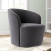 Aron Accent chair Velvet in Dark Grey Color