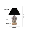 Devansh Conical Black Cotton Shade Lamp With Wood & Mosaic Glass Base For Decoration/Office/Home/Gifting/Study For Decoration/Office/Home/Gifting/Study -(10X10X14.5) Inches -A