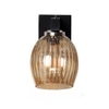 Devansh Solid Wood Electric Wall Light in Brown Colour with Lavender Shade Count of 1 Light
