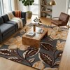 Presto Grey Floral Hand Tufted Wool Carpet 5X7 Feet
