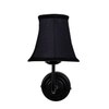 Devansh Black Wall Mounted Lamp With Black  Cotton Shade