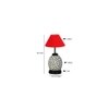Stephanie Red cotton Glass Table lamp with Iron Base