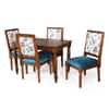 Globally Indian Sheesham Wood 4 Turning Leg Seater Dining Table Set With Upholstered Chairs – Wooden Dining Room Furniture For Home"