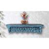 Favro Teal Colour Solid Wood Handcarved Floating Wall shelf