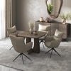 Aero Solid Wood 4 Seater Dining Table With 4 Beck Dining Chairs (Finish : Danish Walnut, Chair Colour : Taupe Leatherette)