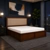 Tarang Solid Wood Comfort Queen Bed Hydraulic Storage Provincial Teak Finish Mattress 60 x 78 Inches