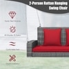 Carry Bird Wicker Patio Furniture Outdoor Balcony Swings In Grey And Red Colour