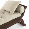 Saachi Solid Wood Diwan in Mango Walnut Finish with Light Brown Colour Fabric