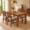 Globally Indian Ankura Solid Sheesham Wood 4 Seater Dining Table Set 4 Chairs Grey