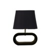 Devansh Black Cotton Table Lamp With  Wood Black Base -3
