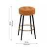 Doe Buck Tufted Counter Height Bar Stool in Brown Colour with Gold Footrest