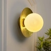 Cosmic Shine Brass & Frosted White Wall Light