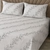 Black And White Floral 330 Tc  Cotton Flat  Queen Size Bedsheet With 2 Pillow Cover
