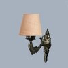 Devansh Metal Electric Wall Light in Antique Gold Colour with Beige Shade Count of 1 Light