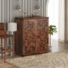Parquet Sheesham Wood Bar Cabinet in Provincial Teak Finish