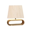 Devansh Off White Cotton Table Lamp With  Wood Natural Base  -2