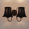 Devansh Dual Black Metal  Wallmounted Lamp With Cotton Black Metal  Shade