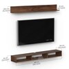 BLUEWUD Kunsua Engineering Wood Wall Mount TV Entertainment Unit Set Top Box Stand/TV Cabinet Panel with Shelves for Books & D�cor Display Unit Bed Living Room Upto 55 Inches (Brown Maple)