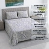 Milo Multicolor Floral 400 TC Cotton Flat Queen Size Bedsheet with 2 Pillow Covers – Threads