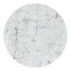Orra Round White Marble And Solid Wood Coffee Table In Walnut Finish