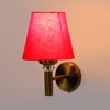 Devansh Metal Electric Wall Light in Gold Colour with Red Shade Count of 1 Light