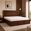 Sahaj Solid Wood Comfort King Bed Hydraulic Storage Provincial Teak Finish Mattress 72 x 78 Inches