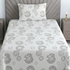 Black And White Geometric 330 Tc  Cotton Flat  Single Bed Size Bedsheet With 1 Pillow Cover