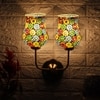 Devansh Metal Electric Wall Light in Gold Colour with Multicolor Shade Count of 2 Lights