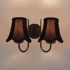 Devansh Dual Black Metal  Wallmounted Lamp With Cotton Black Metal  Shade