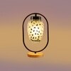 Devansh Multicolor Glass Wooden & Iron  Table Lamp -17 Inch Height  -Ac