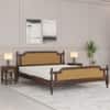 Cane Solid wood Queen Size Bed in Provincial Teak Finish 60x78 inches