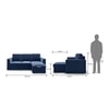 Kowloon Sectional 3 Seater Pull Out Sofa cum Bed In Lapis Blue Colour