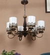 Eliante Chandelier, 6-Light Mild Steel Ceiling Fixture For Living Room, Modern Lighting