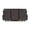 Venezia Three Seater Motorized Leather Recliner in Smoke Grey Colour