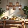 Trikona 5 Series Brown Solid Wood Cluster Hanging Light