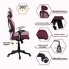 Reaii Mid Back Ergonomic Chair in Maroon Colour