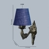 Devansh Metal Electric Wall Light in Antique Gold Colour with Blue Shade Count of 1 Light