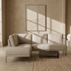 Modernelegance Wood Right Aligned 3-Seater With Upholstery Non Storage Sofa In Grey Colour