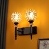 Eliante Modern Wall Lights Mild Steel & Glass Material Glossy Black & Clear Crystals Finish