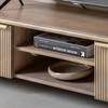 Myr Solid Wood TV Unit with 2 Door In White Wash Finish