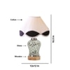 Devansh Multi  Vintage  Cotton Pleated Shade Lamp With Wood & Mosaic Glass Base For Decoration/Office/Home/Gifting/Study For Decoration/Office/Home/Gifting/Study