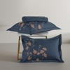 Stoa Paris Super King Size 100% Cotton Bedsheet with 2 Pillow Covers  Size Navy Blue Beige