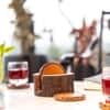 Ireka Homes Vriksha Coaster Set – Acacia Wood