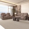 Silvana Two Seater Motorized Fabric Recliner in Taupe Beige Colour