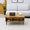 Hexa Engineered Wood Coffee Table With Storage And Open Rack In Giant Wood